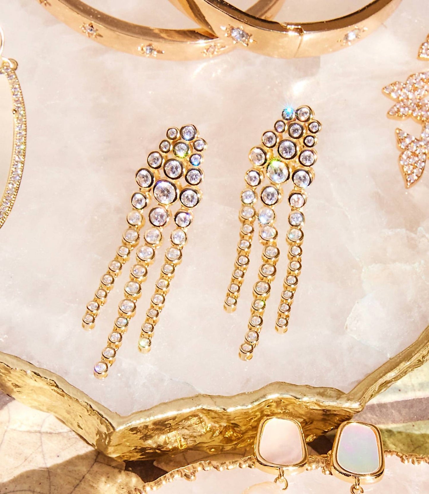 Native Gem - Women's Dangling Gemstone Earrings