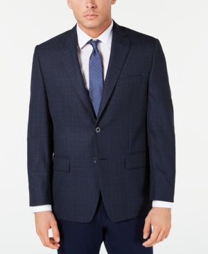 Michael Kors Men's Classic-Fit Blue Plaid Sport Coat