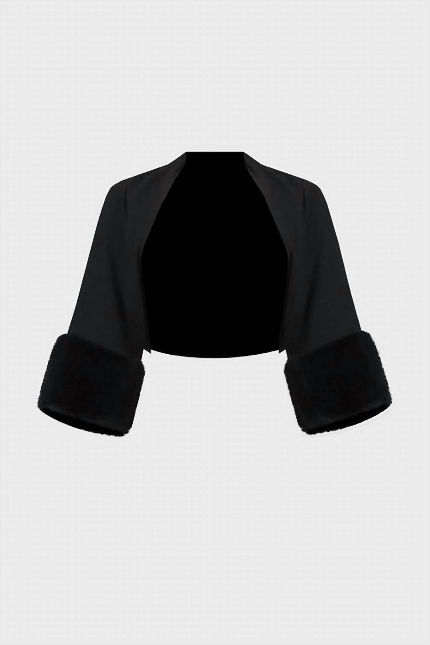 Joseph Ribkoff - Sweater Knit Bolero With Faux Fur Trim