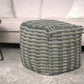 Walle Fabric Square Pouf Ottoman and Floor Cushion Teal Blue