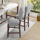 Set of 4 Mid-Century Modern Linen Upholstered Bar Stools