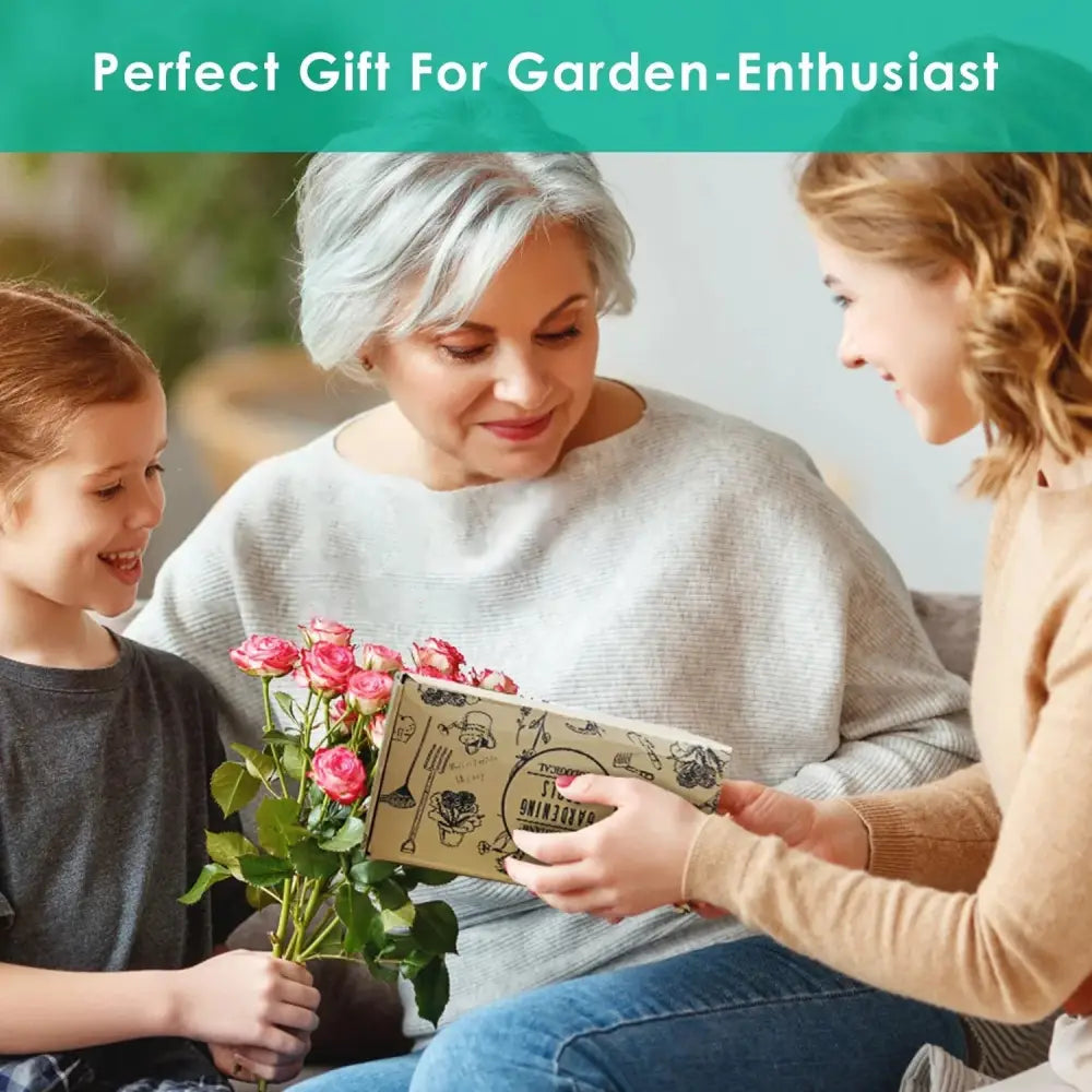 13 Piece Ergonomic Aluminum Garden Tool Set with Storage Bag