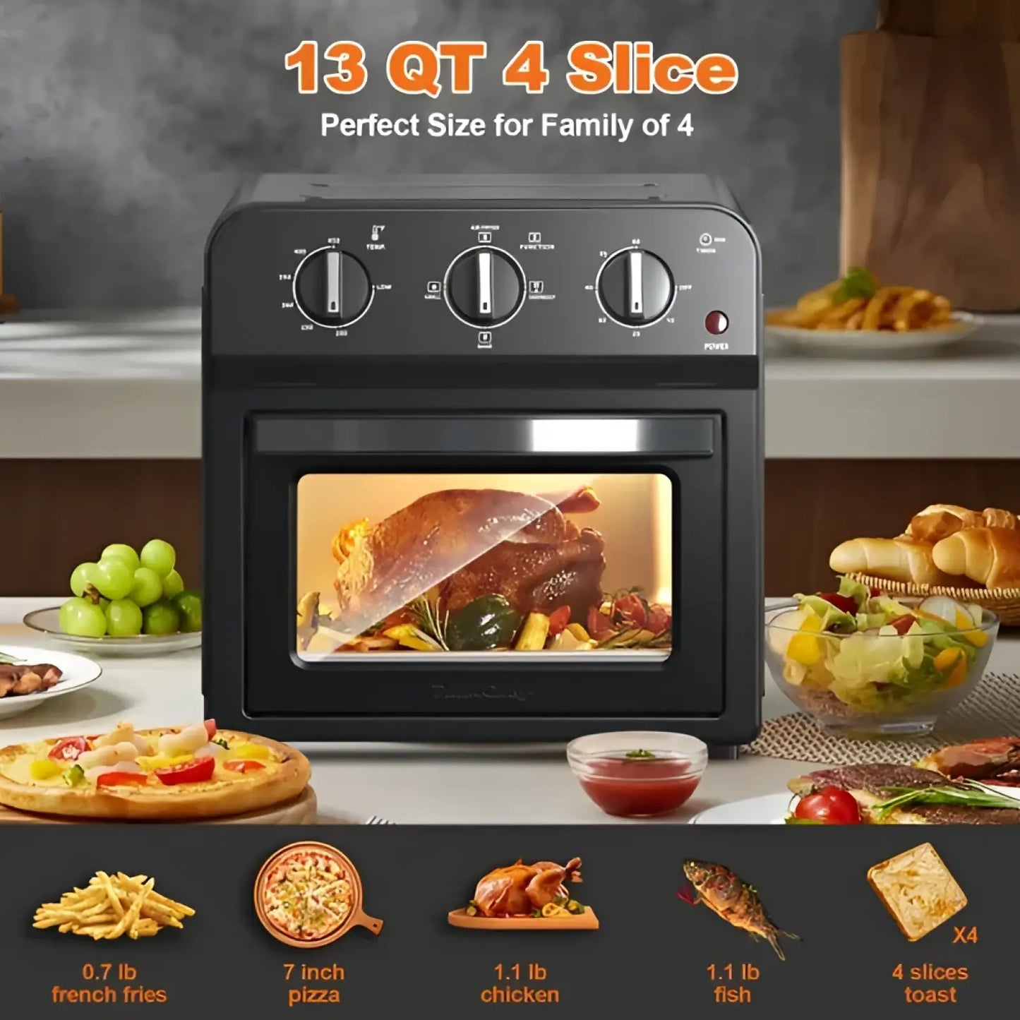 13qt Air Fryer Toaster Oven Combo Convection Oven