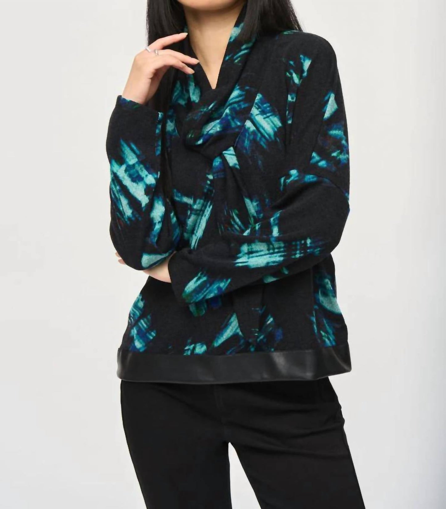Joseph Ribkoff - Bohemian Abstract Cowl Neck Top