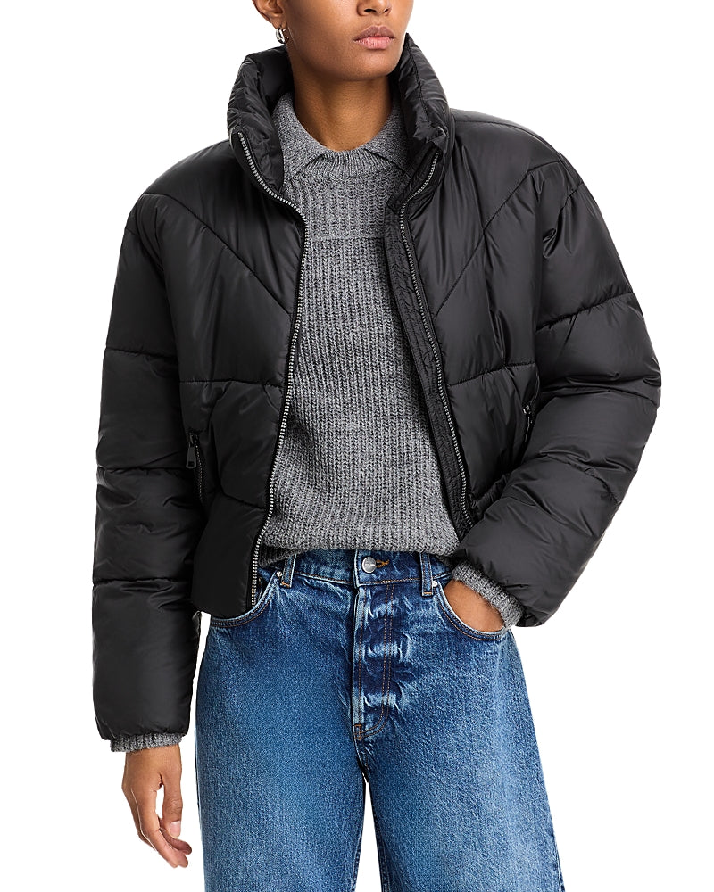 Aqua Cire Crop Pad Puffer Coat