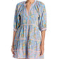 Bell Clara Mini Swing Dress Blue Yellow Print XS
