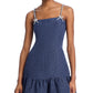 Aqua Tweed Drop Waist Mini Dress