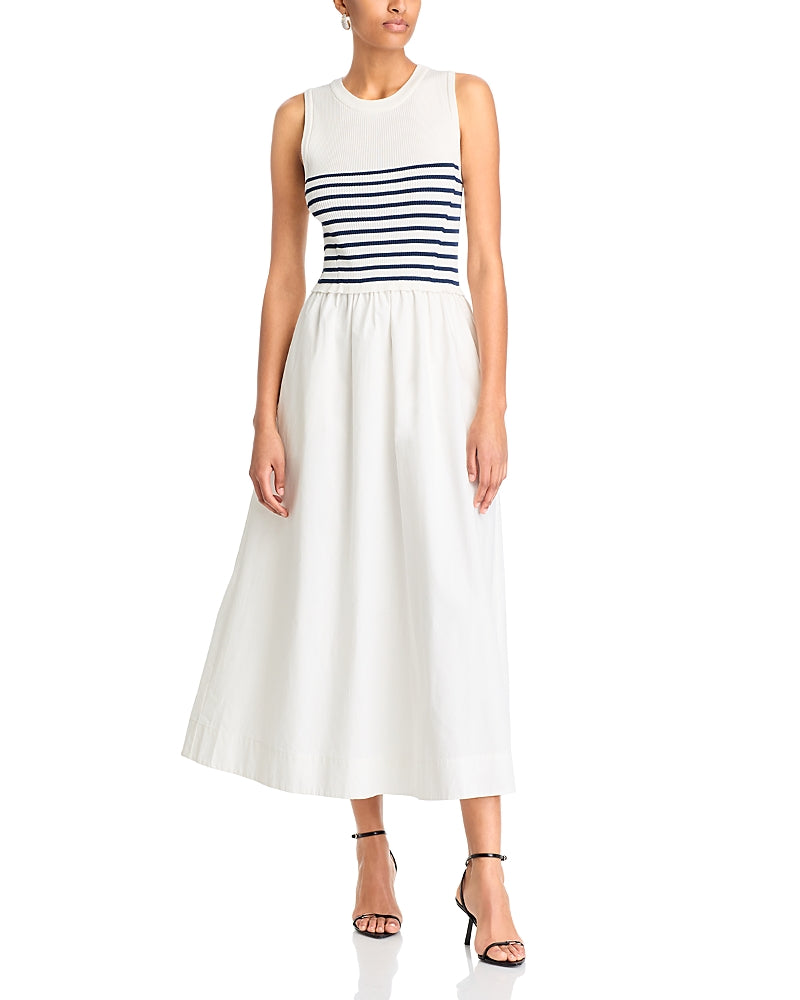 Aqua Mixed Media Maxi Dress