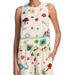 Aqua Border Mixed Print Sleeveless Tank Top