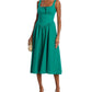 Aqua Tie Front Midi Dress