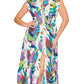 Style Usa - Leaf Print Collared Midi Dress