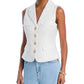 Aqua Notched Lapel Vest