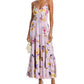 Aqua Floral Twist Front Maxi Dress