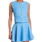 Aqua Tweed Boxy Vest
