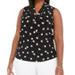 Anne Klein Plus Size Printed Triple-Pleat Top