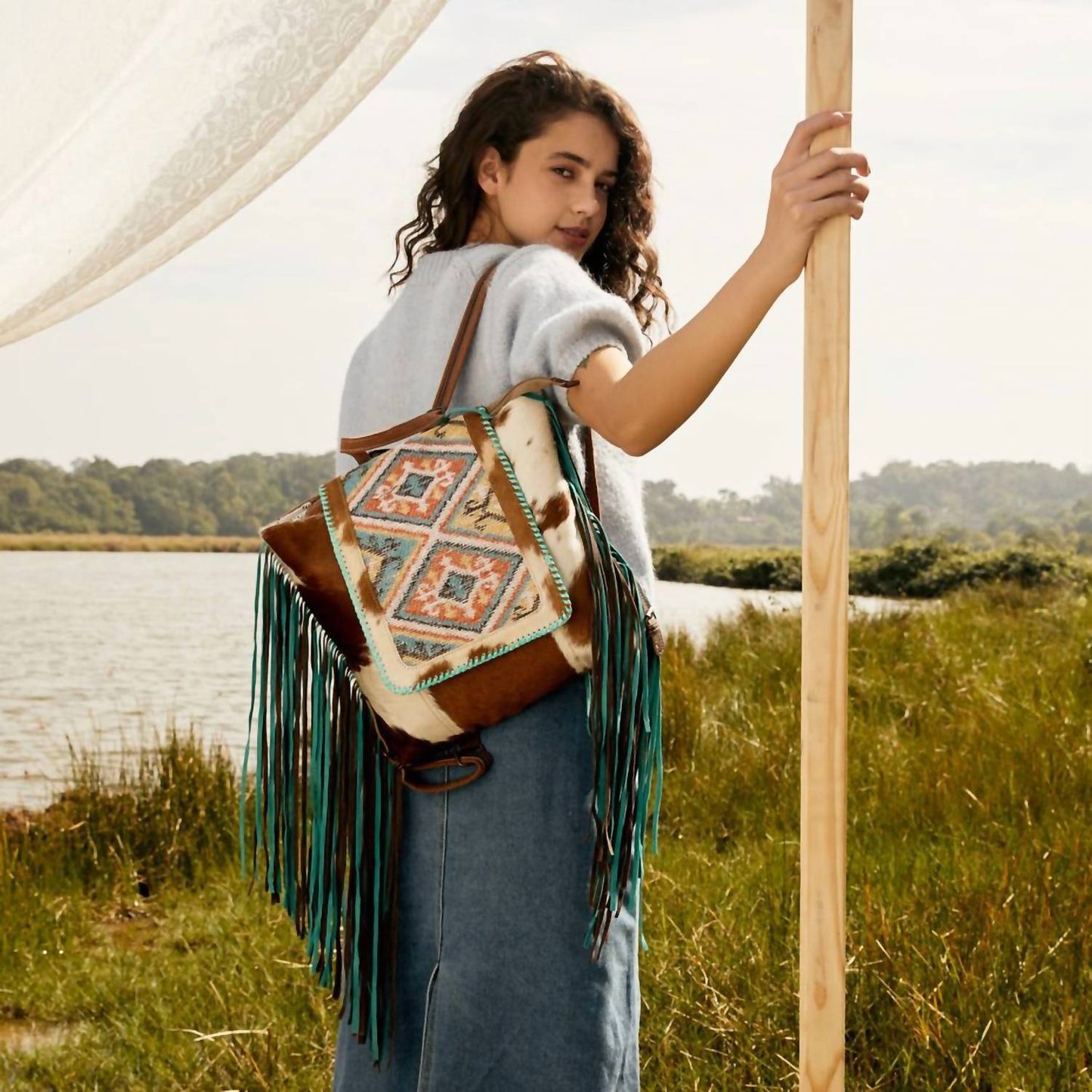 Myra Bag - Women's Handcrafted Southwestern Rug Backpack