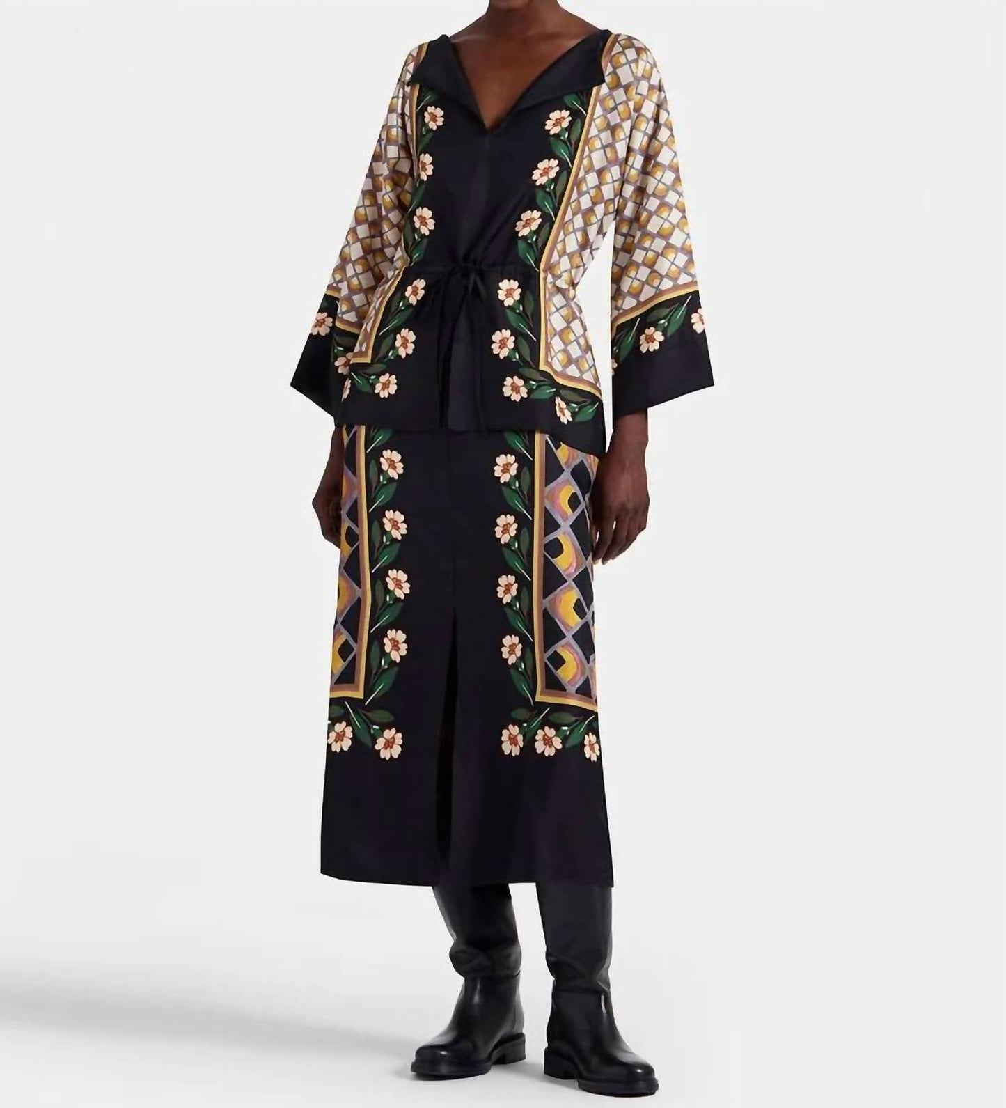 La Doublej - Apericena Silk Twill Dazed Placee Dress