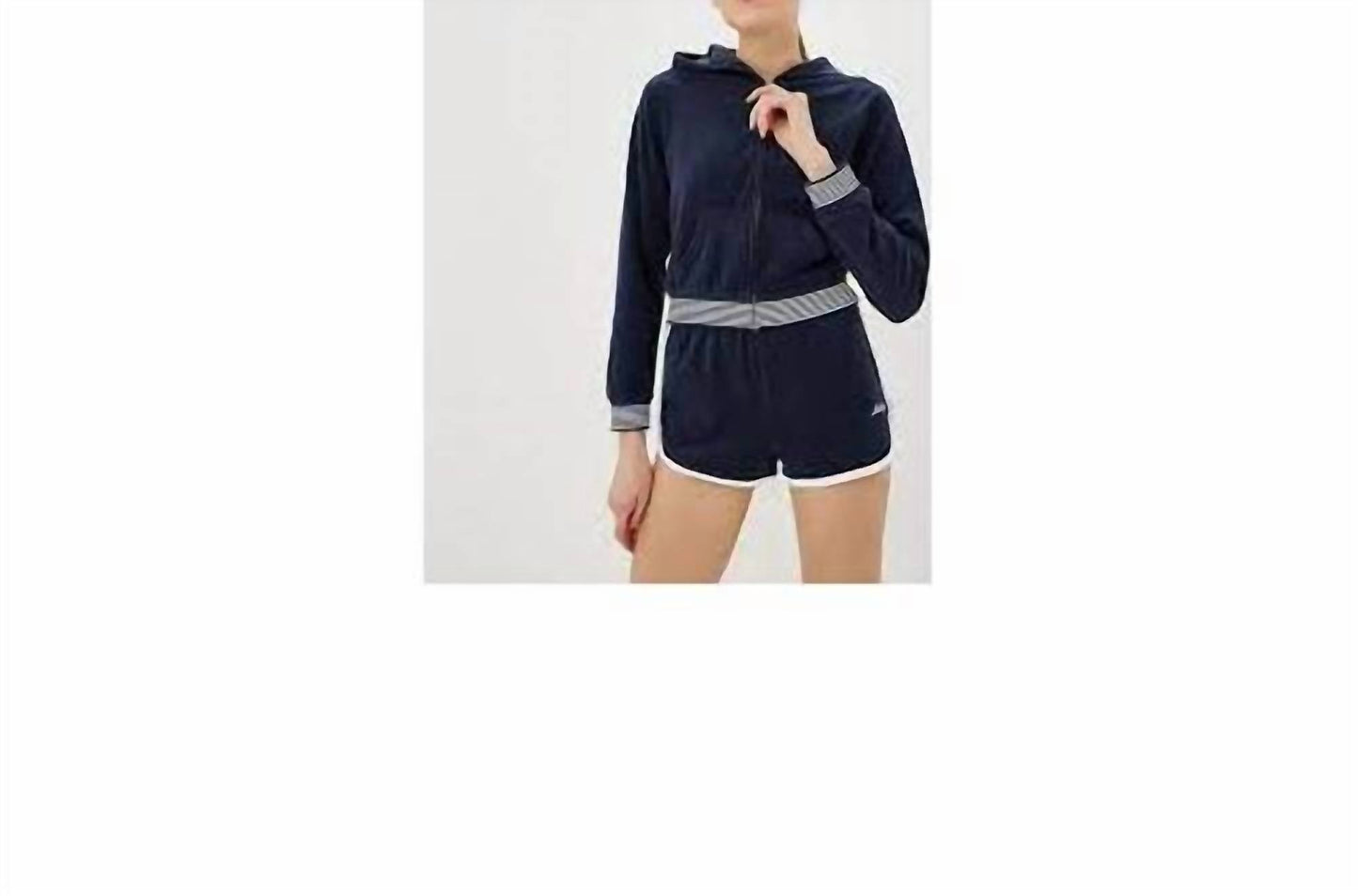 Juicy Couture - Micro Terry Striped Rib Hoody Jacket