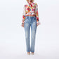 Theo The Label - Theia Orchid Print Ruffle Blouse