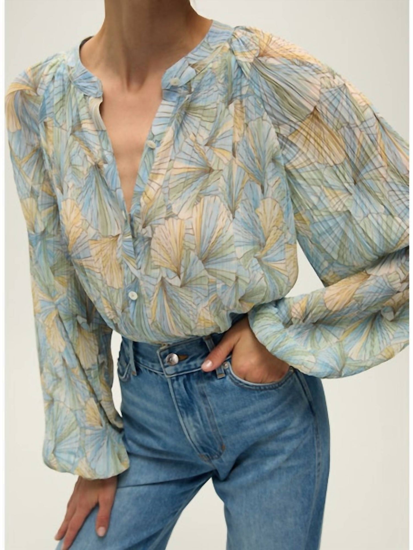 Veronica Beard - Fennel Pleated Button-down Shirt