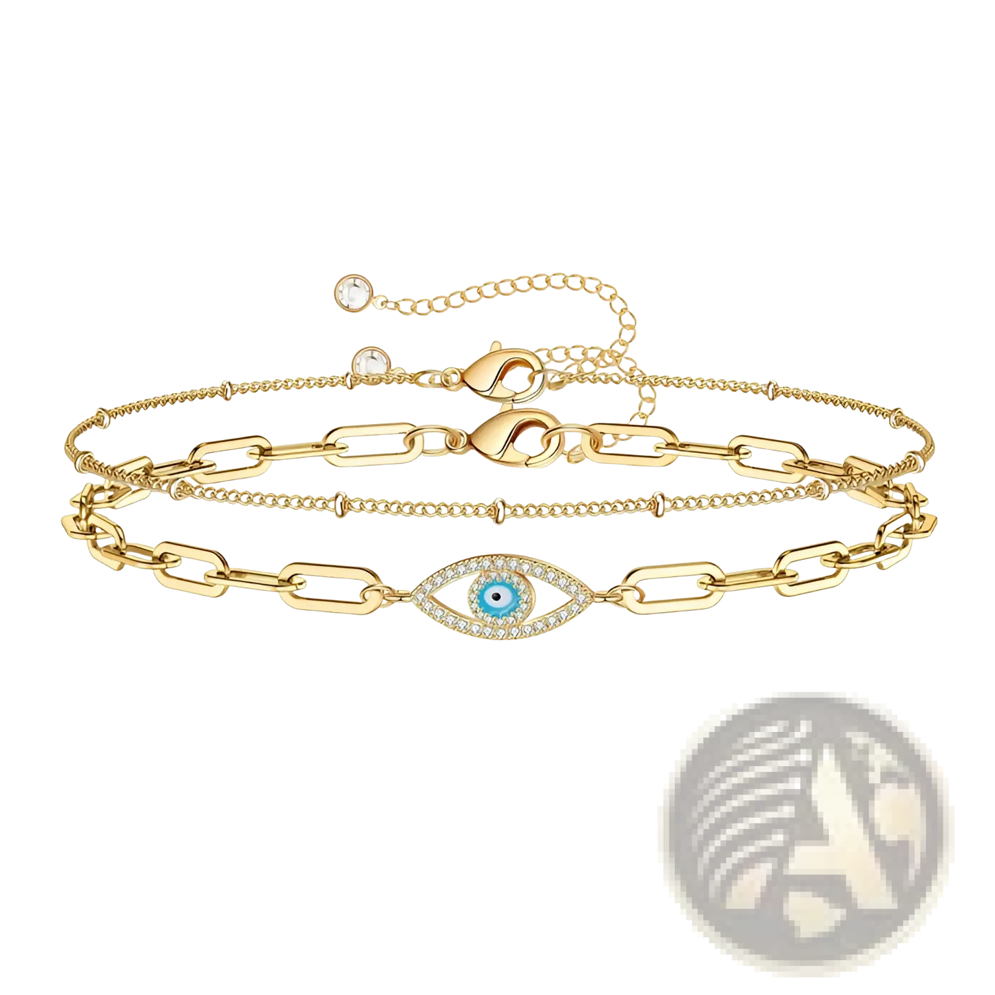 Dainty Gold Bracelets For Women, 14K Gold Filled Adjustable Layered Bracelet Cute Oval Chain  Bar Gold Bracelets For Women Jewelry