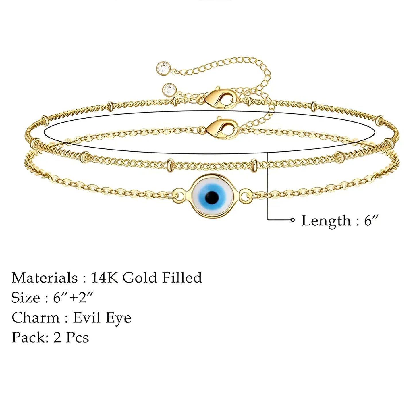 Dainty Gold Bracelets For Women, 14K Gold Filled Adjustable Layered Bracelet Cute Oval Chain  Bar Gold Bracelets For Women Jewelry