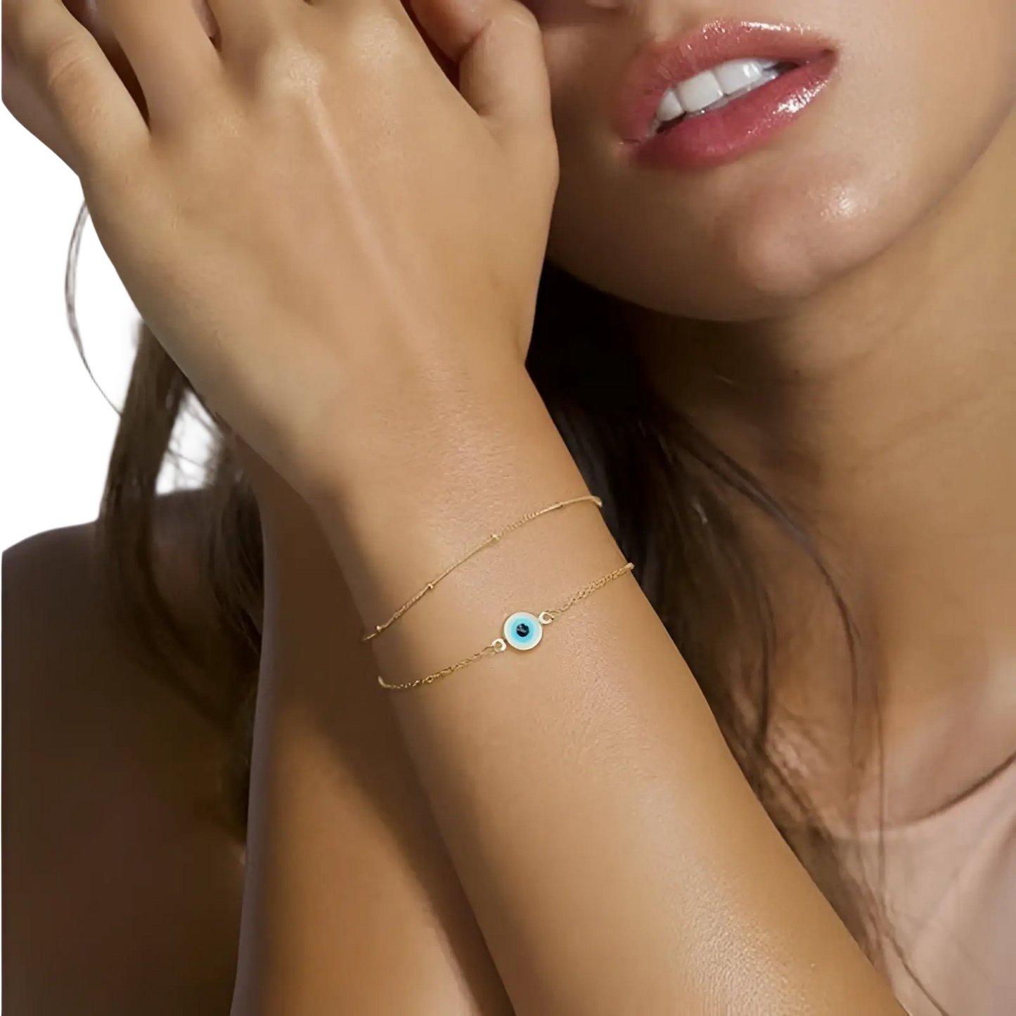 Dainty Gold Bracelets For Women, 14K Gold Filled Adjustable Layered Bracelet Cute Oval Chain  Bar Gold Bracelets For Women Jewelry