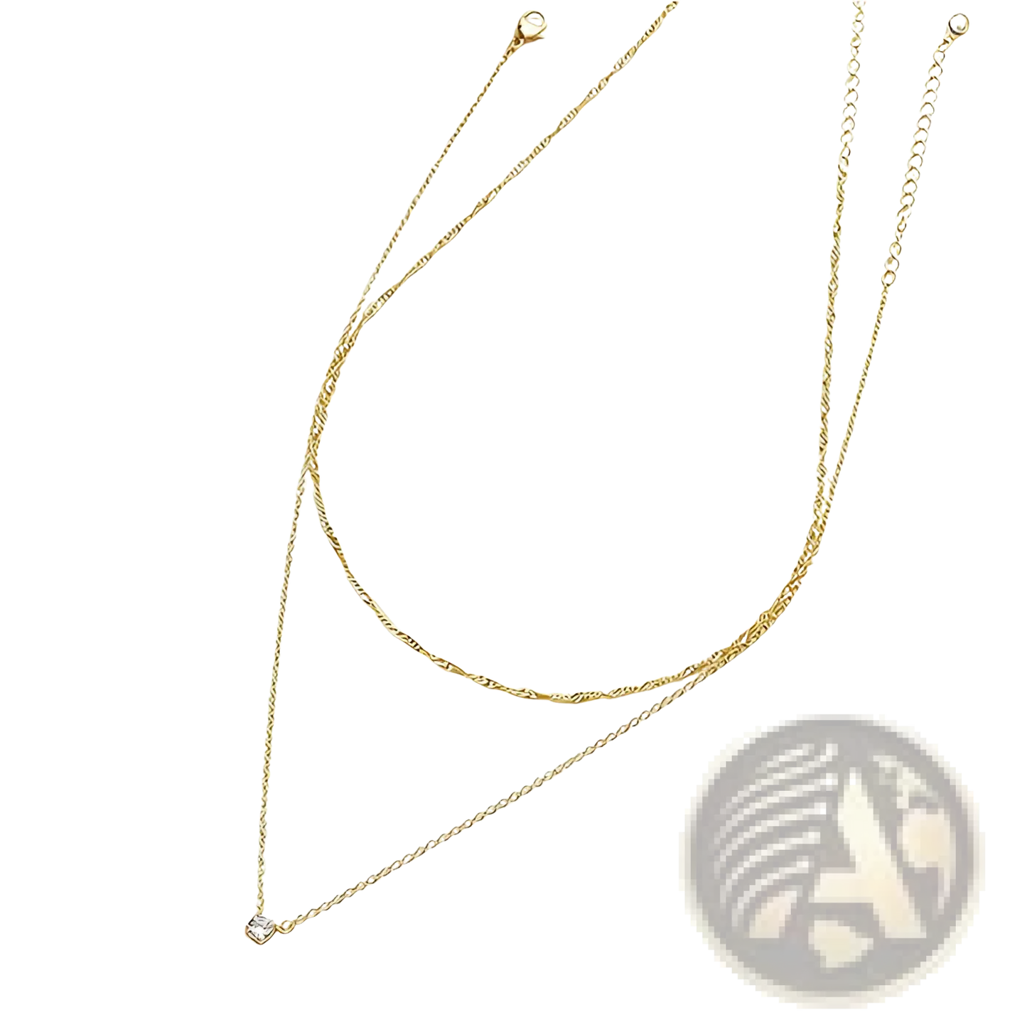 14k Gold Plated Dainty Diamond Solitaire Pendant Necklace