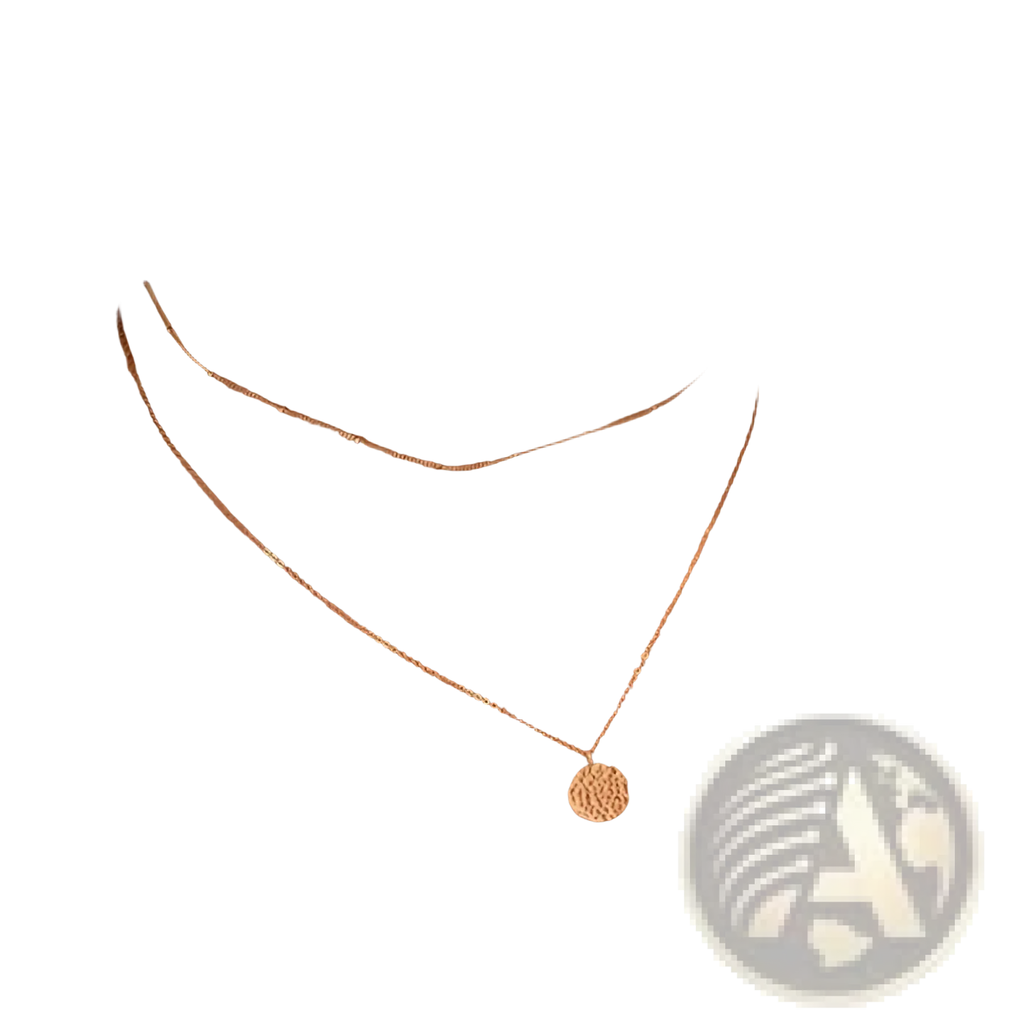 14k Gold Plated Layered Coin and Bar Pendant Necklace