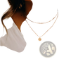 14k Gold Plated Layered Coin and Bar Pendant Necklace