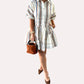 Aureum - Gather Plaid Mini Shirt Dress