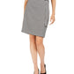 Calvin Klein Women s Belted Houndstooth Pencil Skirt Gray