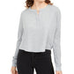 Self Esteem Juniors' Plush Waffle Henley Top