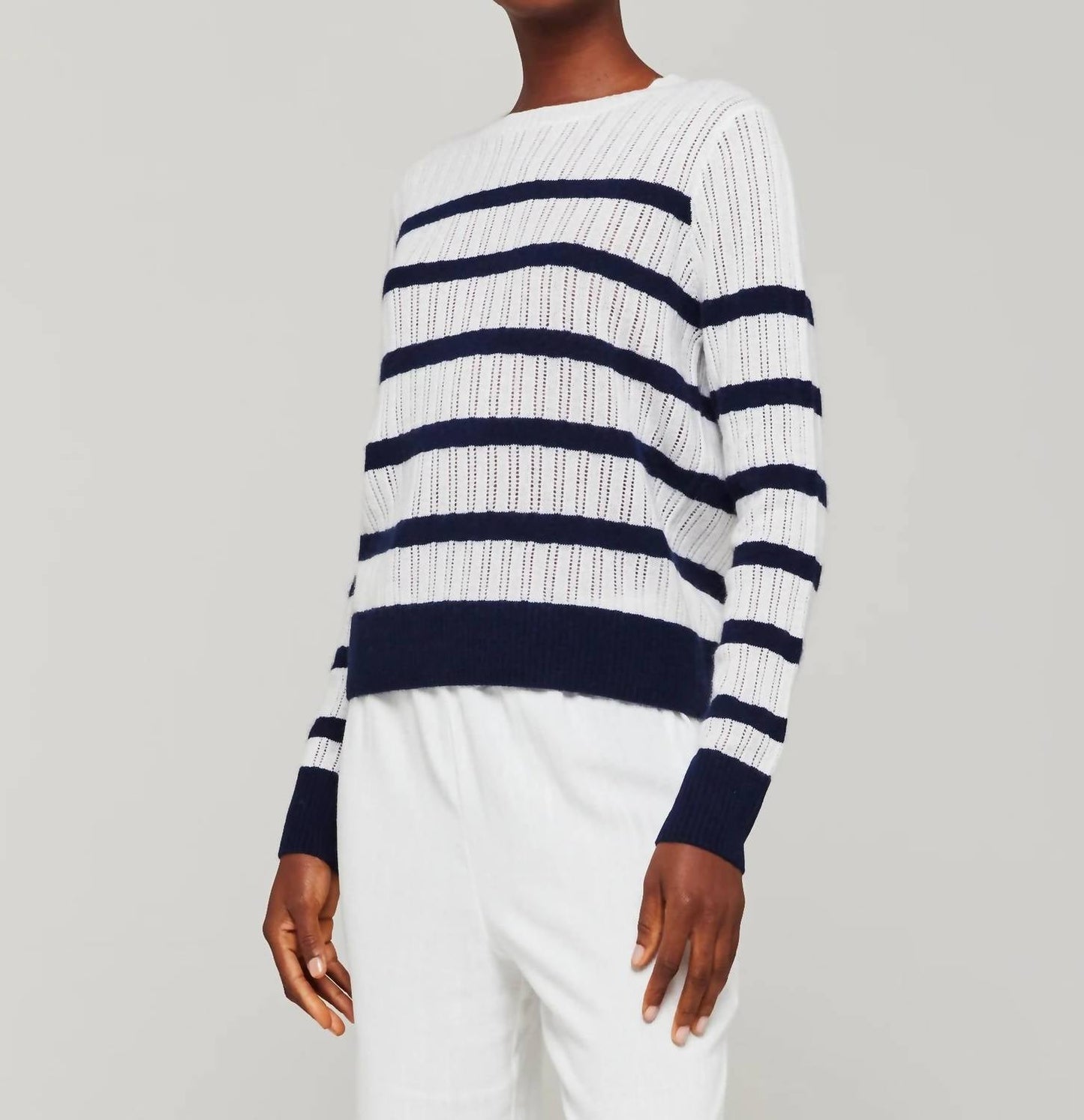 Brodie Cashmere - Breton Stitch Crew Neck