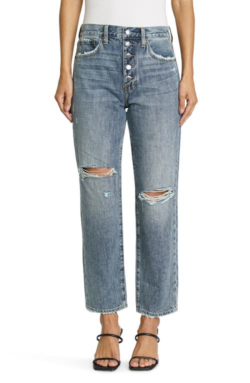 Pistola Charlie High Waist Shredded Straight Leg Jeans in Pulse - Destructed, Size 28