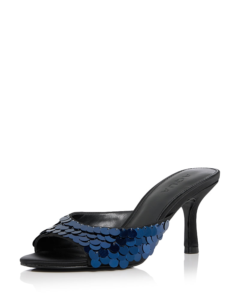 Aqua Womens Shely Sequin Mules