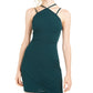 Sequin Hearts Womens Juniors Crepe Short Mini Dress Green 9
