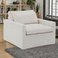 Frederick Ivory Fabric Swivel Chair with Pillow