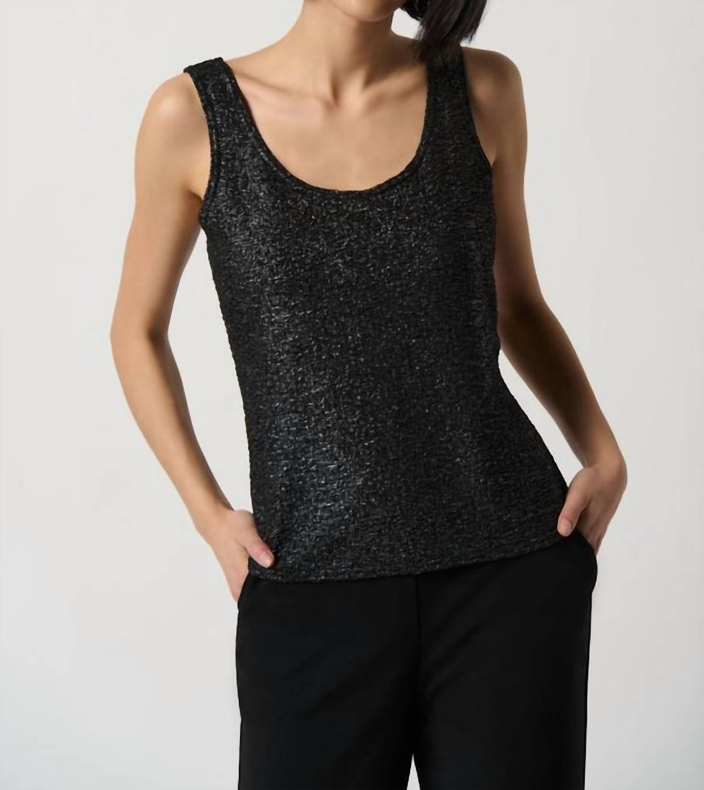 Joseph Ribkoff - Foiled Textured Knit Two-Piece Top Set