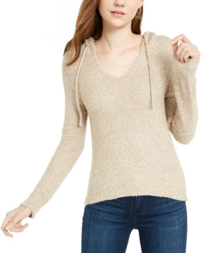 Crave Fame Juniors' Marled Fuzzy Pullover Hoodie