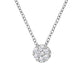 14K White Gold 1/4 Cttw Shared Prong Set Round-Ct Diamond 7 Stone Floral Cluster 18" Pendant Necklace (H-I Color, SI2-I1 Clarity)