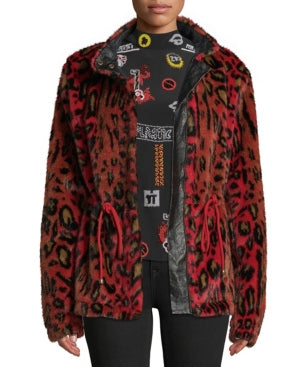 nicole-miller-women-s-leopard-print-faux-anorak-jacket-red-size-medium
