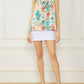 Entro - High Neck Drape Print Top