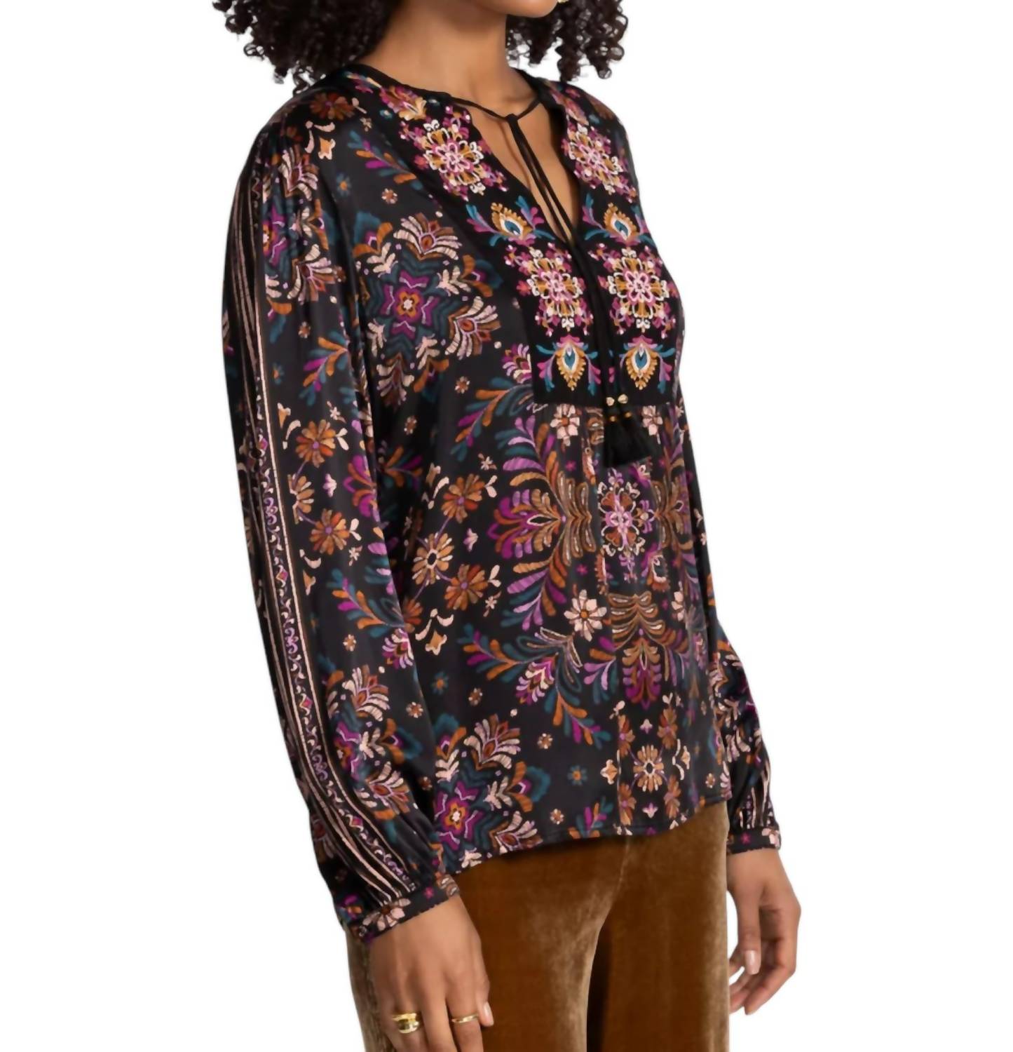 Johnny Was - Curved Hem Prairie Blouse