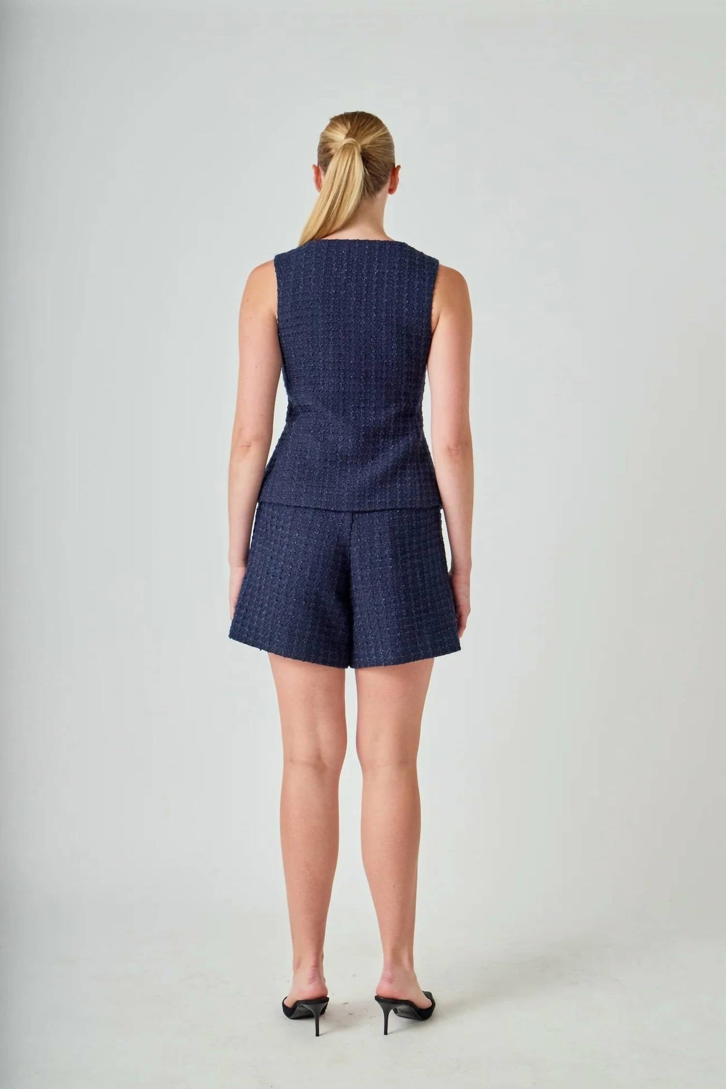 2.7 August Apparel - Tweed Relaxed Long Shorts