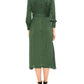 Alexia Admor - Alexia Admor Brooklyn Midi Dress Green satin Mick Neck Tie