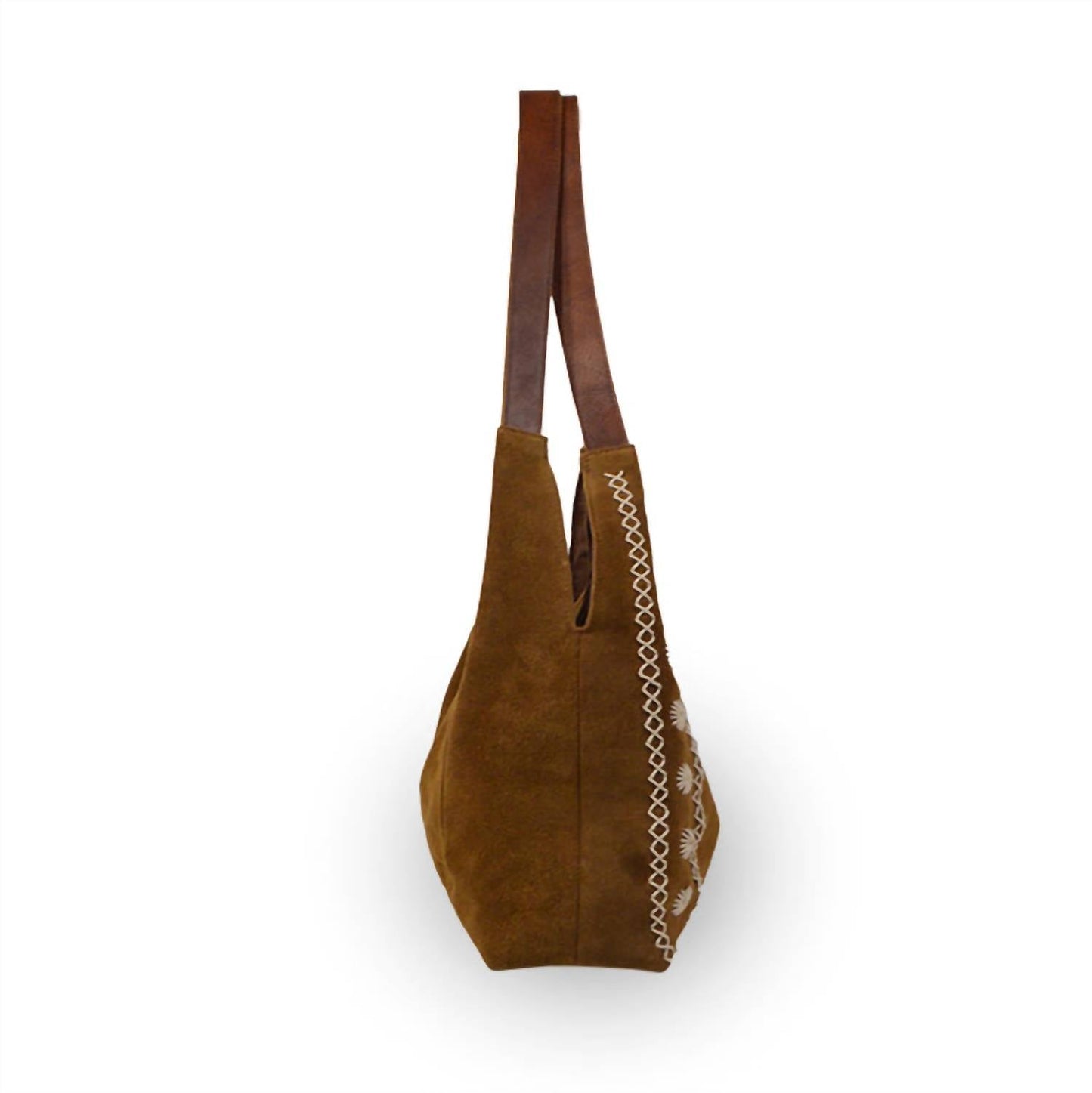 Anabaglish - Women's Phoebe Embroidered Suede Tote
