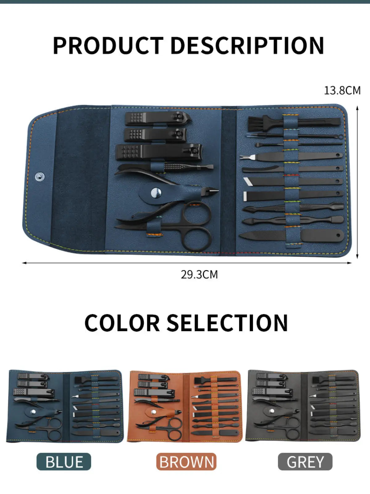 16 Piece Professional Manicure and Pedicure Kit