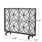 Thayer Single Panel Iron Fireplace Screen with Geometric Design
