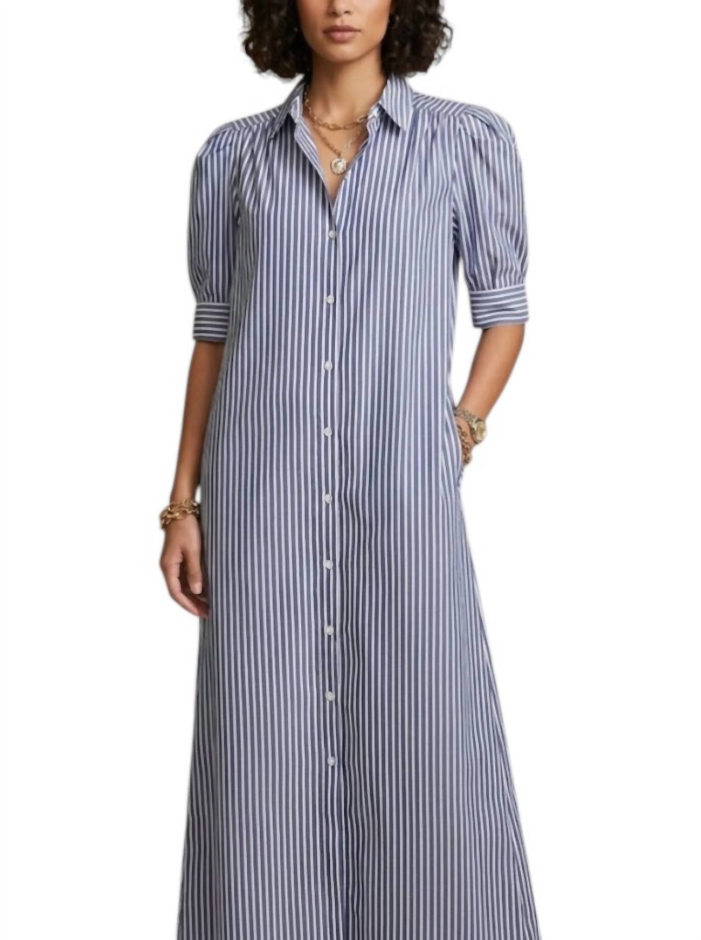 Adrienne - Short Sleeve Stripe Dress